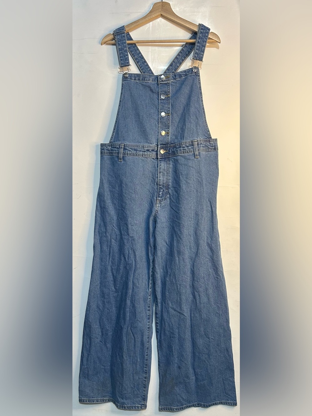 Universal Thread Pinafore Style Button Front Wide Leg Overalls Size 16